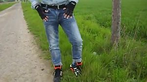 Sagging in the fields dressed in jeans aussiebum boxers