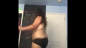 Strip dancing in girlfriends bedroom (old video)