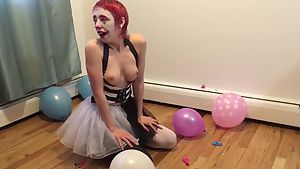 Clown Girl Pops Balloons