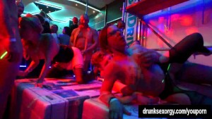Beautiful pornstars fucking in a club at construction company party