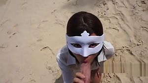 PUBLIC PISS DRINKING AND CUM FACIAL ON THE BEACH