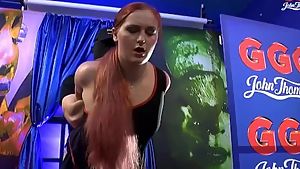 Redhead babe scarlett scott gets in the sperm arena - extreme bukkake