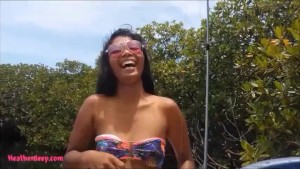 Tiny thai teens heather deep deepthroats monster cumshot on boat