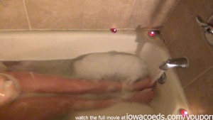Blondie taking an intimate private bath with closeups of her pussy