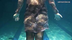 Lozhkova in see through shorts in the pool