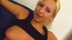 Cute girl with braces gets two cocks