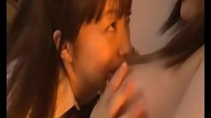 Japanese lesbian schoolgirl and milf teacher