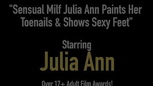 Sensual milf julia ann paints her toenails &amp;amp; shows sexy feet