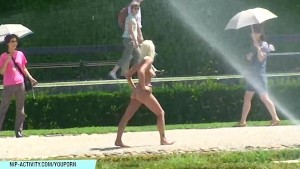 Hot blonde babe vanessa naked on public streets