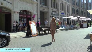 Izzy shows her hot body on public streets