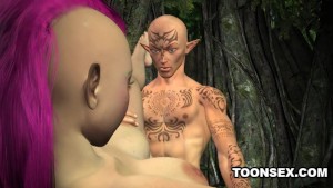 Sexy 3d punk elf babe getting fucked hard outdoors