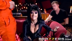 Hot horror hostess gets fucked by big cocks - brazzers