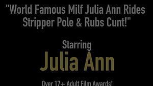 World famous milf julia ann rides stripper pole &amp;amp; rubs cunt!